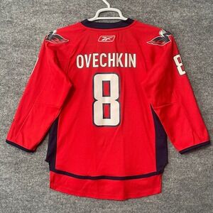 Reebok Washington Capitals Alex Ovechkin 8 Hockey Jersey Youth L/XL Red NHL